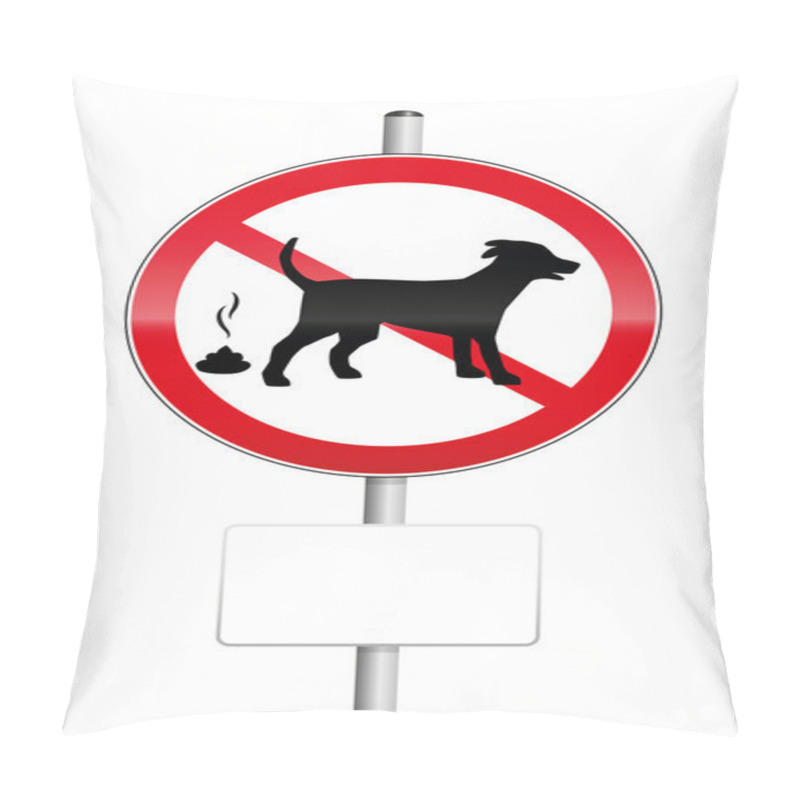 Personality  No Poop Zone Traffic Sign Dogs Pillow Covers