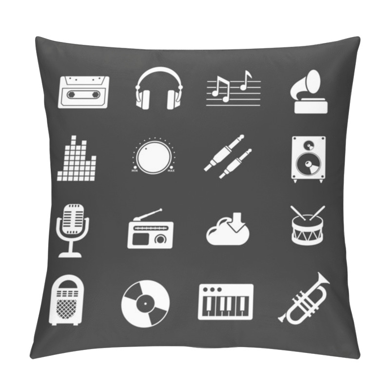 Personality  Set Icons Of Music And Sound Pillow Covers