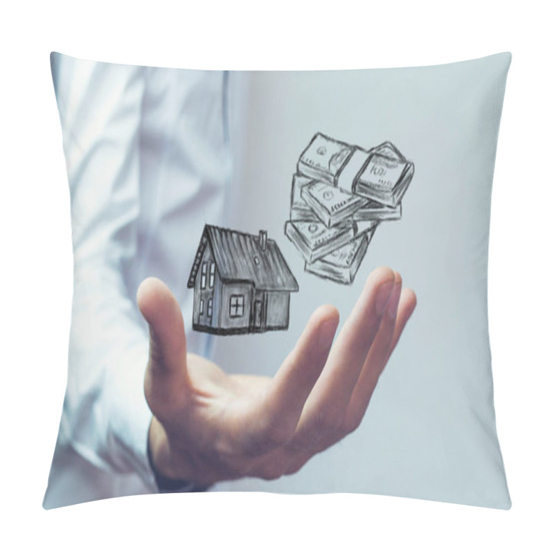 Personality  Mortgage Concepts. House And Money Pillow Covers