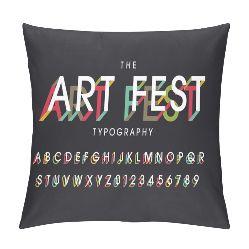 Personality  Stylized Font And Alphabet With Words Art Fest, Vector Illustration   Pillow Covers