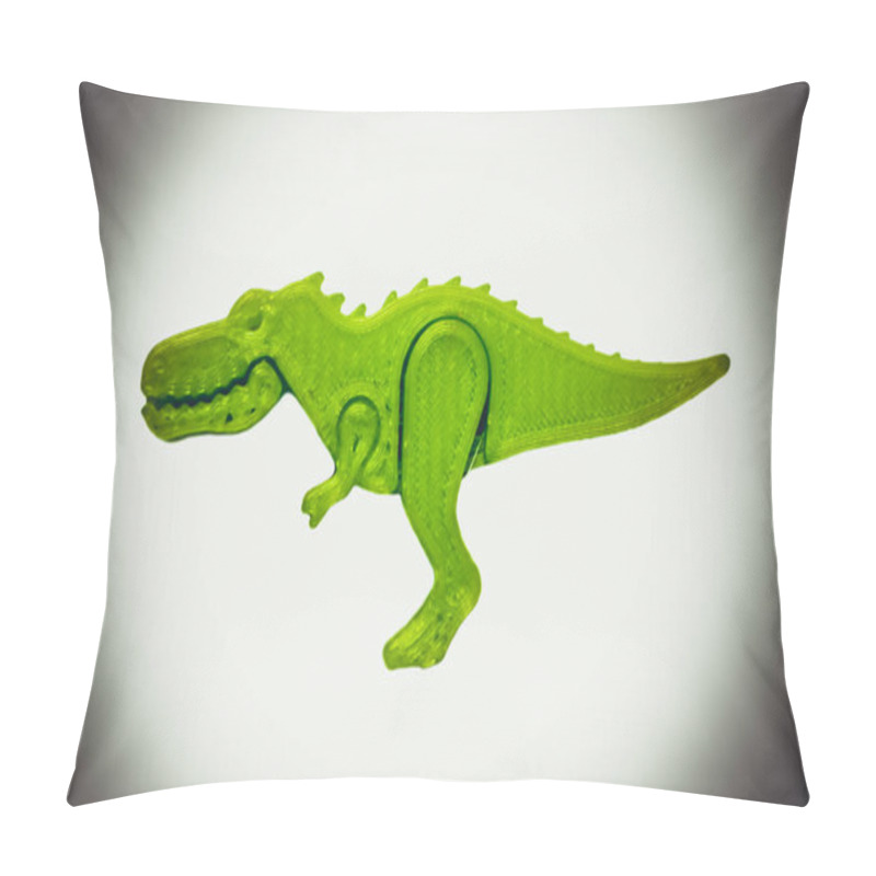 Personality  Bright Light Green Object In Shape Of Dinosaur Toy Printed On 3d Printer Pillow Covers