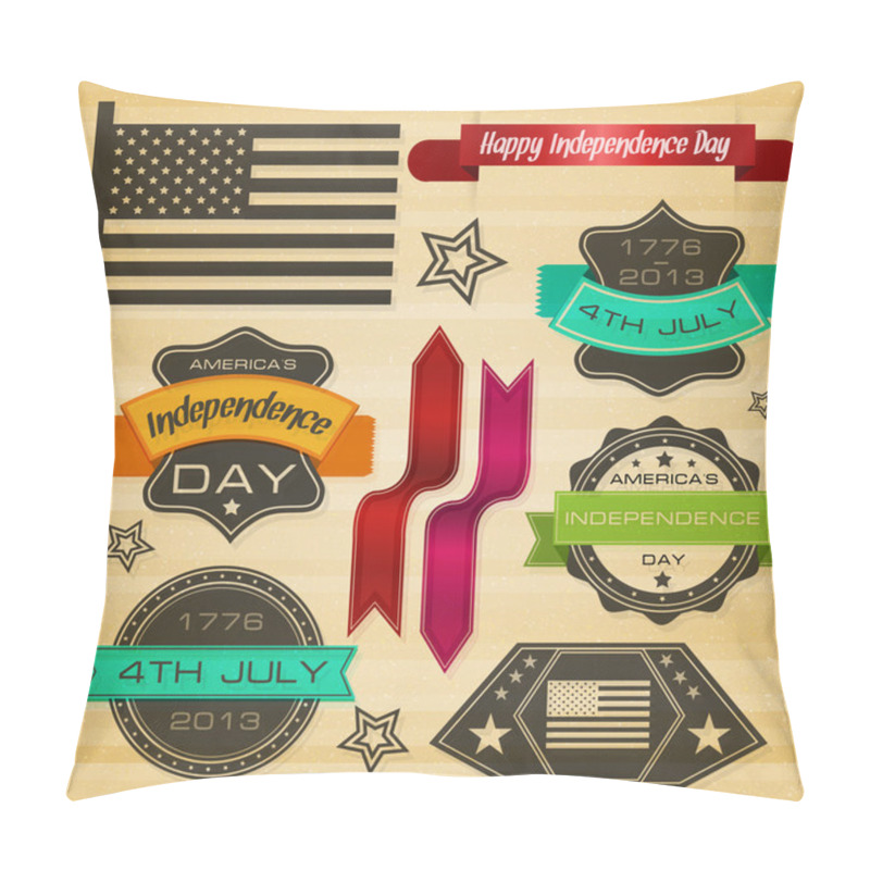 Personality  USA Independence Day Labels Pillow Covers