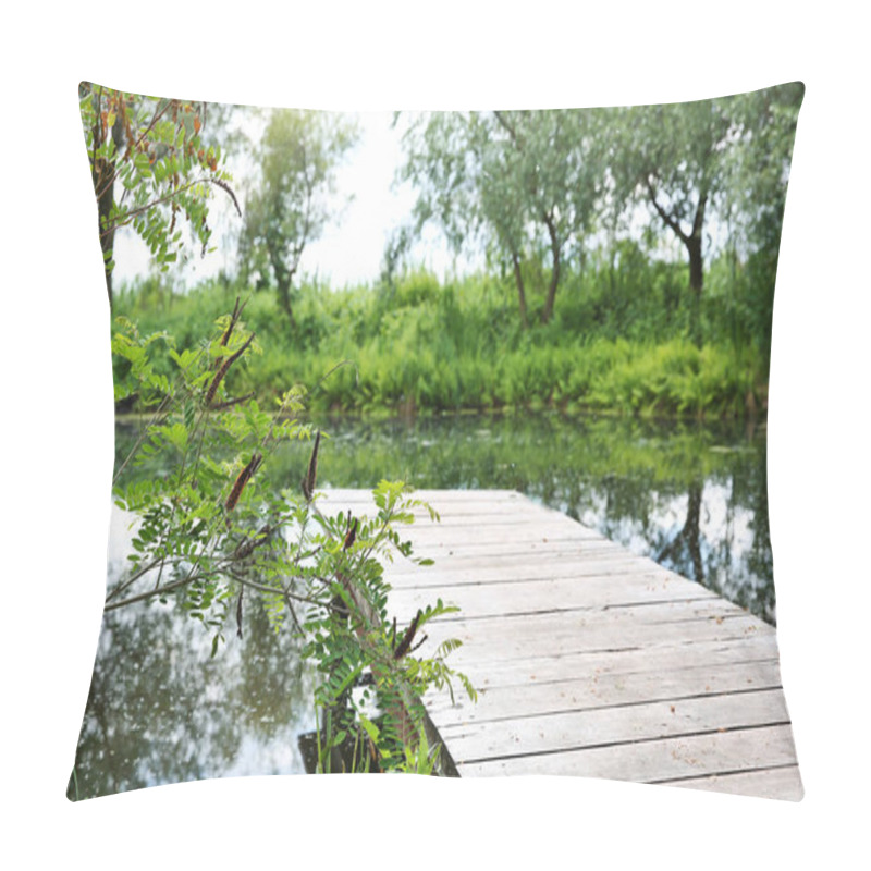 Personality  Landscape With Wooden Pier Pillow Covers