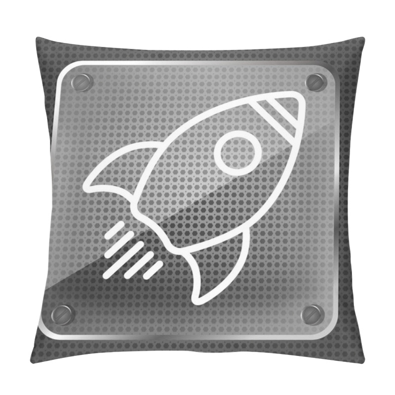 Personality  Glass Linear Rocket Icon Pillow Covers