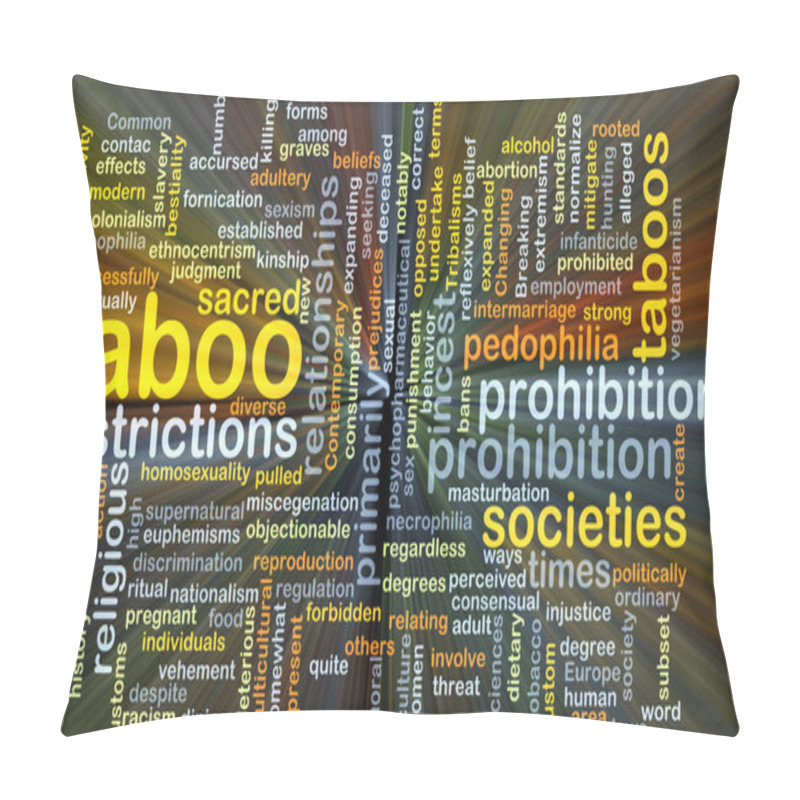 Personality  Taboo Background Concept Glowing Pillow Covers