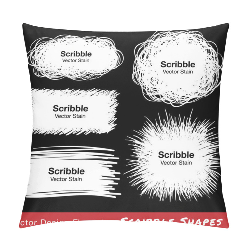 Personality  Set Of White Hand Drawn Scribble Shapes Pillow Covers