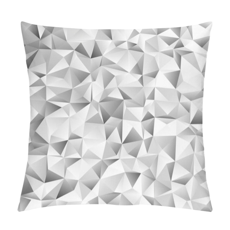 Personality  Geometric Abstract Chaotic Triangle Pattern Background - Mosaic Vector Design From Grey Triangles Pillow Covers