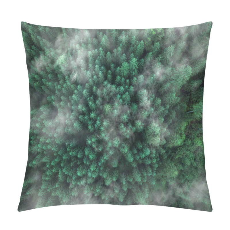 Personality  Arial Veiw Of Green Forest. Drone Shot Pillow Covers