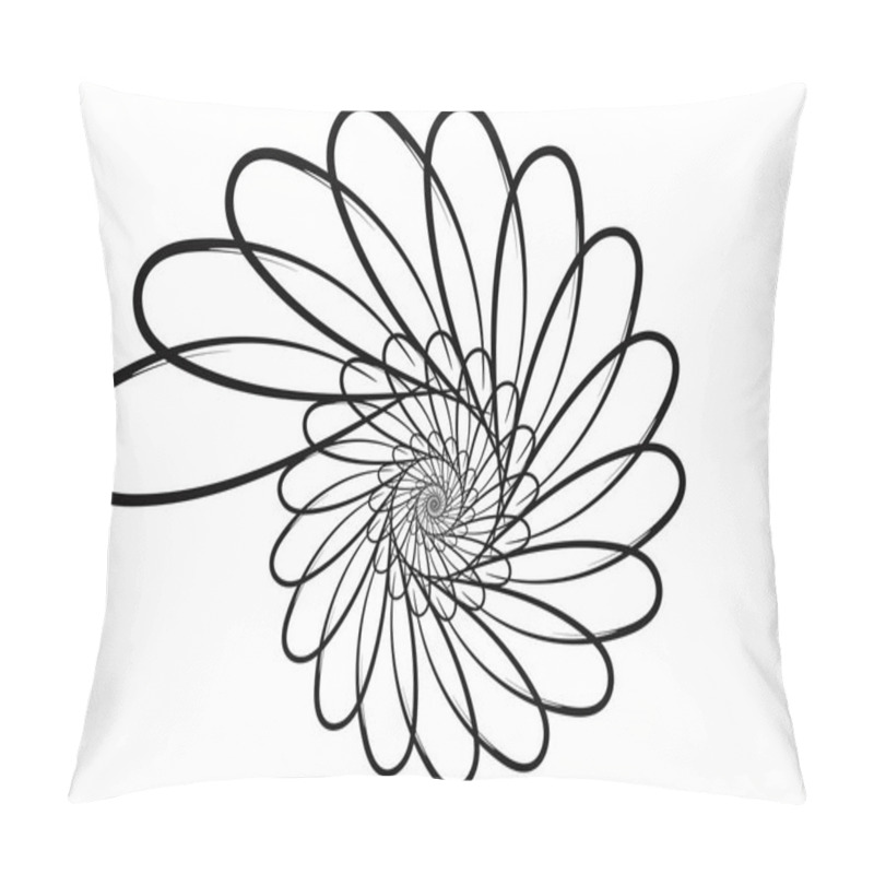 Personality  Spiral Vector Design Elements. Abstract Lines Black And White. S Pillow Covers