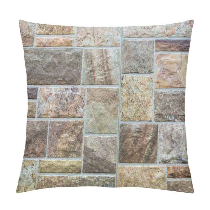 Personality  Close-up Of Masonry Made Of Porcelain Stoneware Tiles Of Various Sizes And Shapes, Stylized As Antique. Background Pillow Covers