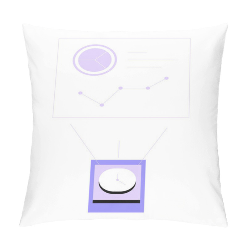 Personality  Smartwatch Projecting Data Visualization On A Screen, Symbolizing Innovative Technology, Wearable Devices, And Advanced Analytics, Isolated On White Background. Pillow Covers