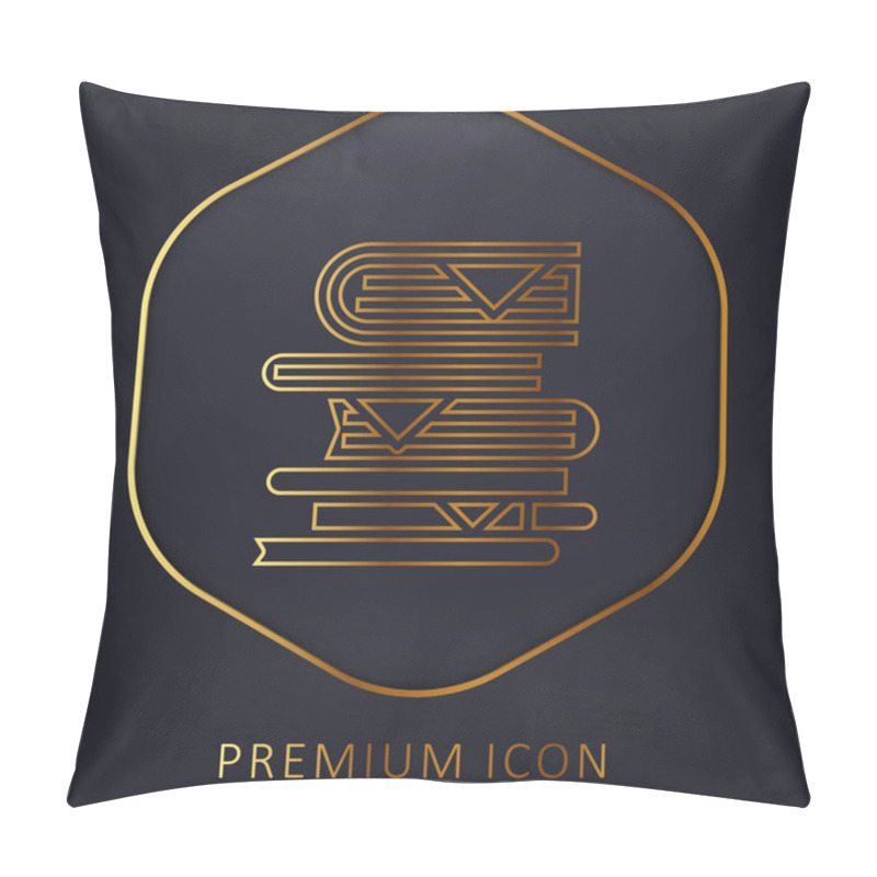 Personality  Book Pile Golden Line Premium Logo Or Icon Pillow Covers