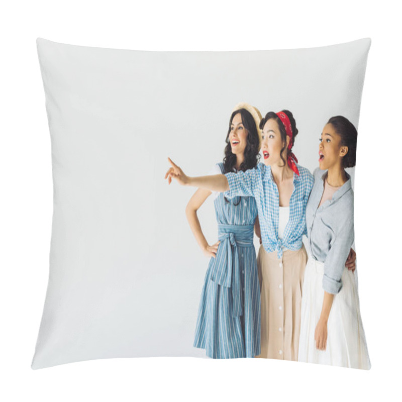 Personality  Shocked Multicultural Women Pillow Covers