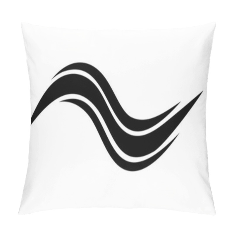 Personality  Swoosh Sea Wave Logo Template For Tourism Water Icon Is Designed Pillow Covers