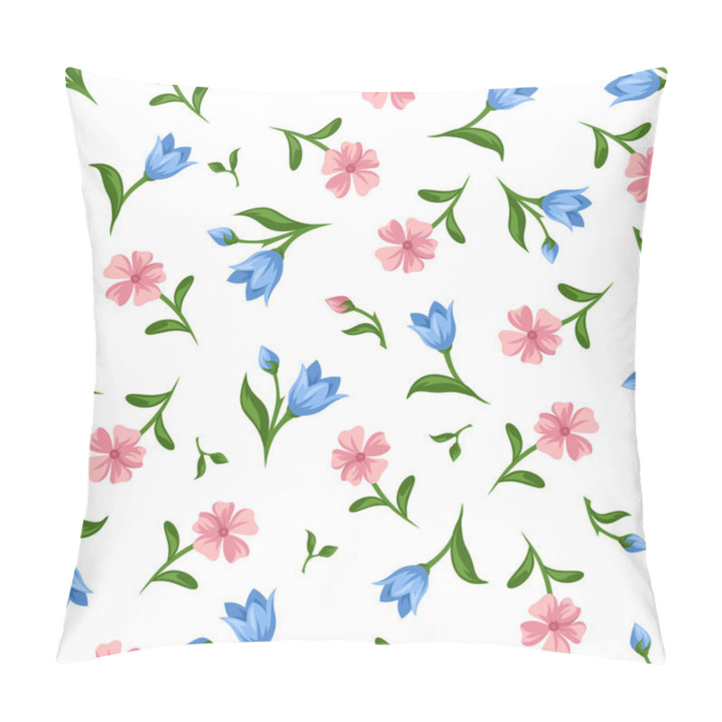 Personality  Seamless Pattern With Pink And Blue Flowers. Vector Illustration. Pillow Covers