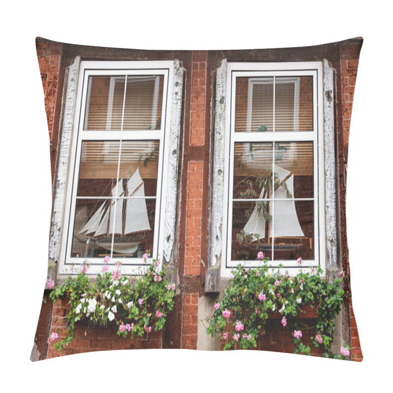 Personality  Mullioned Windows In An Old Half Timbered House Pillow Covers