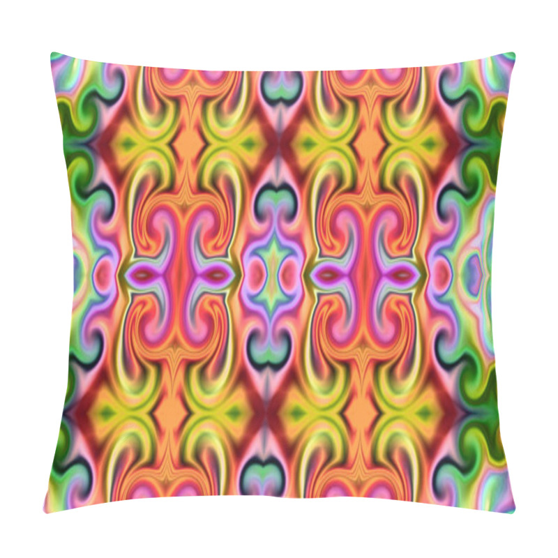 Personality  Unique Mandala, Oriental Round Pattern, Mystical Motif, Abstract Exotic Background. Fantastic Fractal Design, Colorful Digital Art, Shining Geometric Texture. Pillow Covers