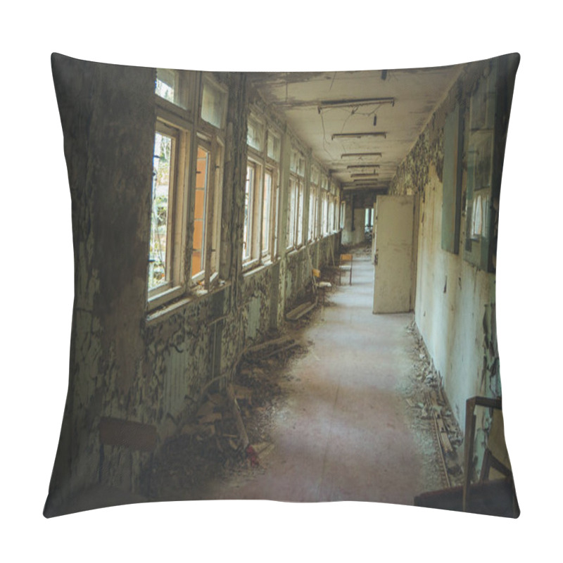 Personality  Chornobyl Exclusion Zone. Radioactive Zone In Pripyat City - Abandoned Ghost Town. Chernobyl History Of Catastrophe. Lost Place In Ukraine, SSSR Pillow Covers