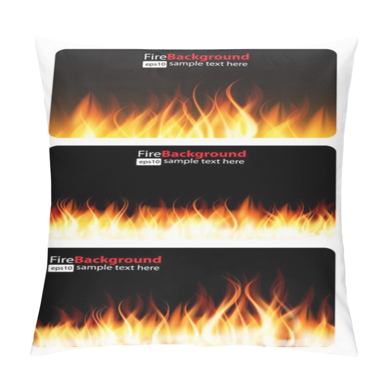 Personality  Burning Flame Of Fire Banner. Vector Illustration Pillow Covers