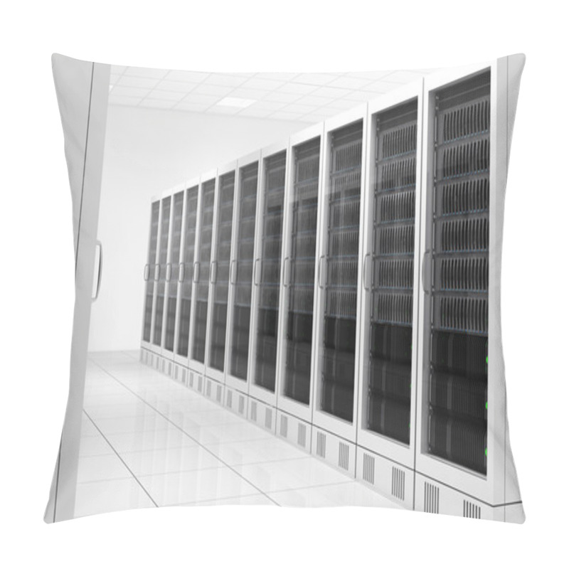 Personality  Datacenter With Two Rows Of Computers Pillow Covers