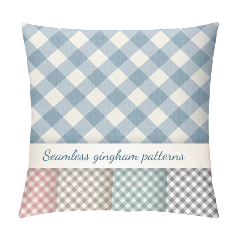 Personality  Set Of Seamless Checkered Gingham Patterns Pillow Covers