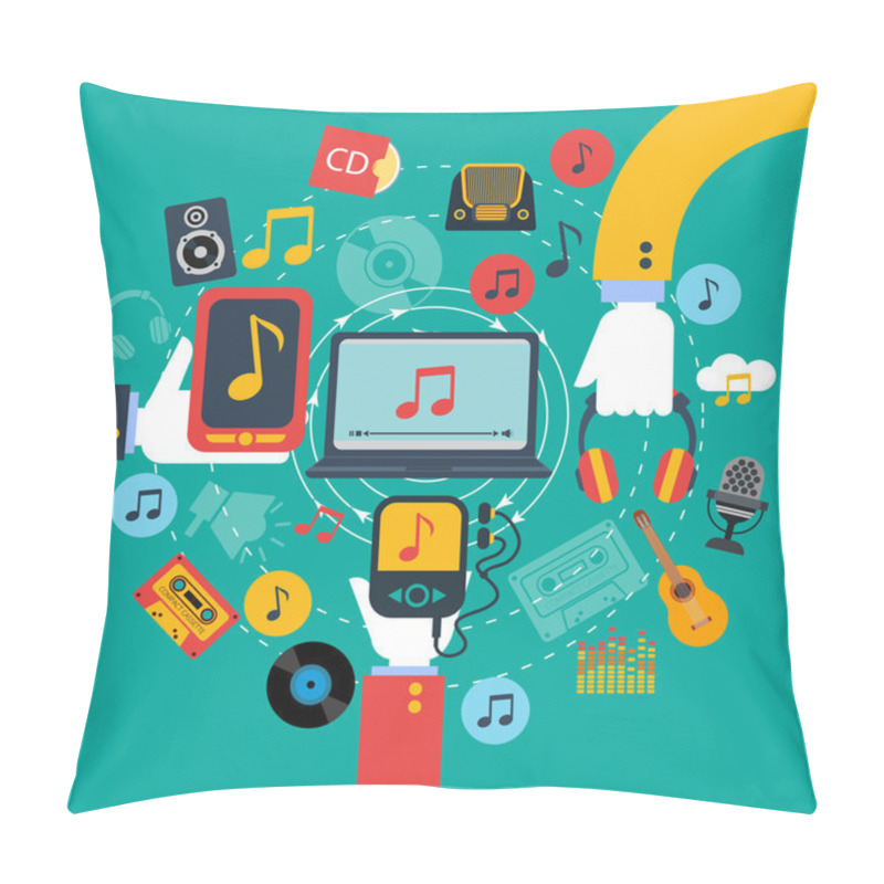 Personality  Music Apps Concept Poster Print Pillow Covers