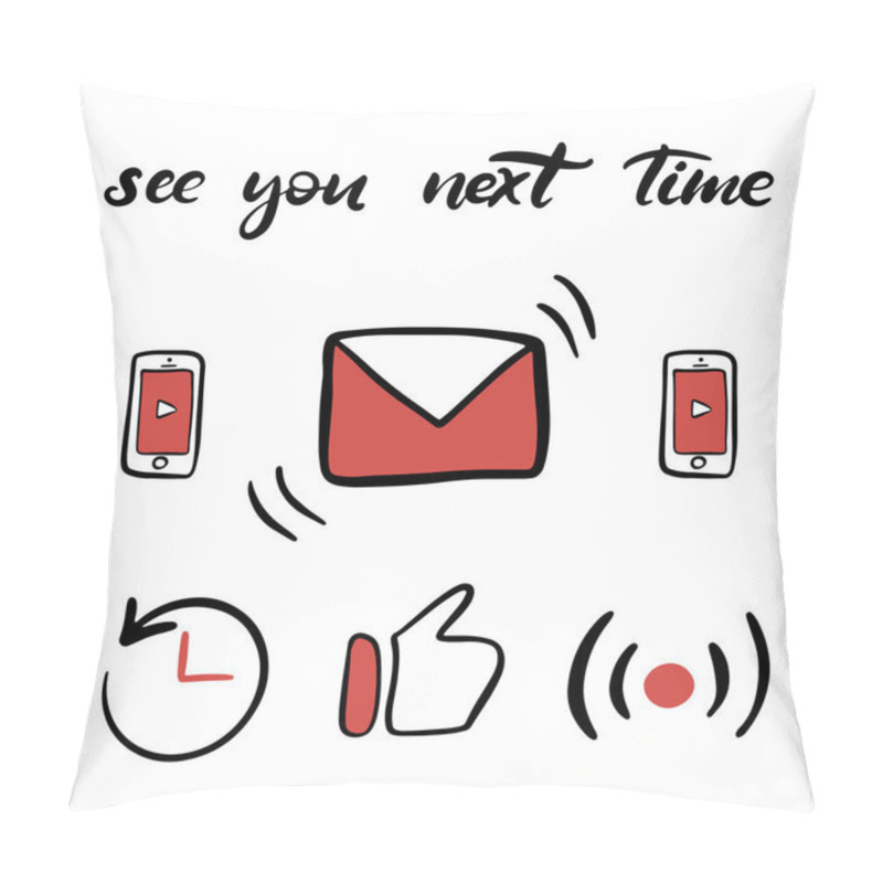 Personality  Youtube Channel Icons Lettering Set Pillow Covers