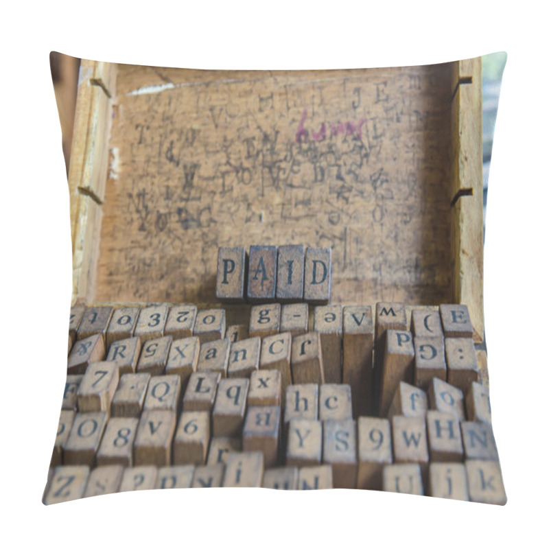 Personality  Alphabets Stamp In The Box. Pillow Covers