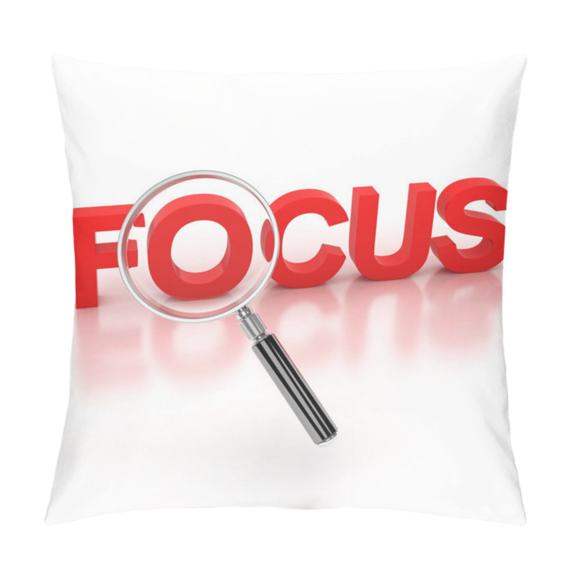 Personality  In The Focus Icon - Focus 3d Letters Under The Magnifier Pillow Covers