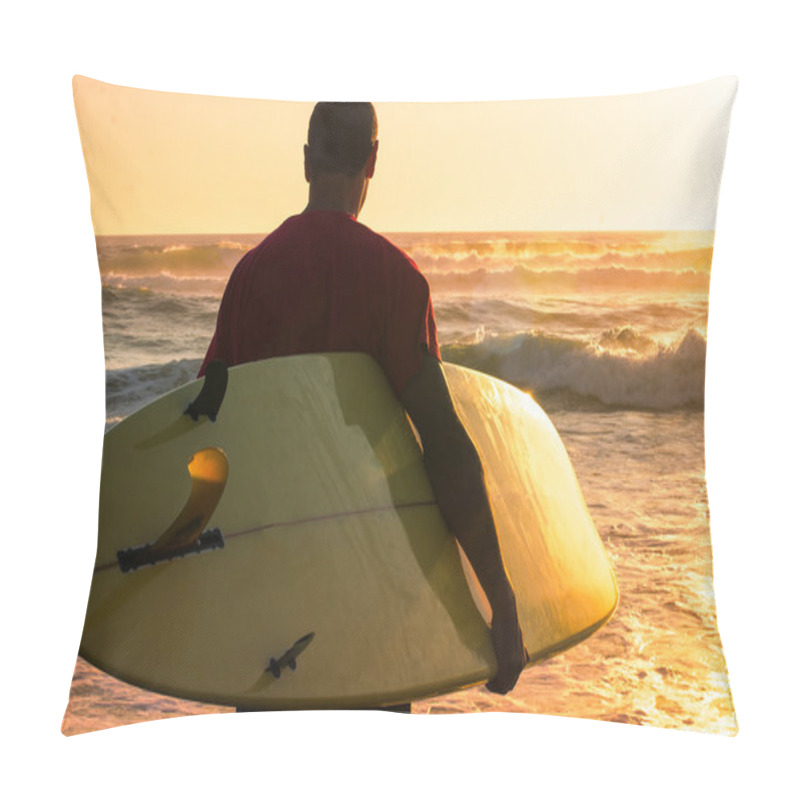 Personality  Surfer Watching The Waves Pillow Covers