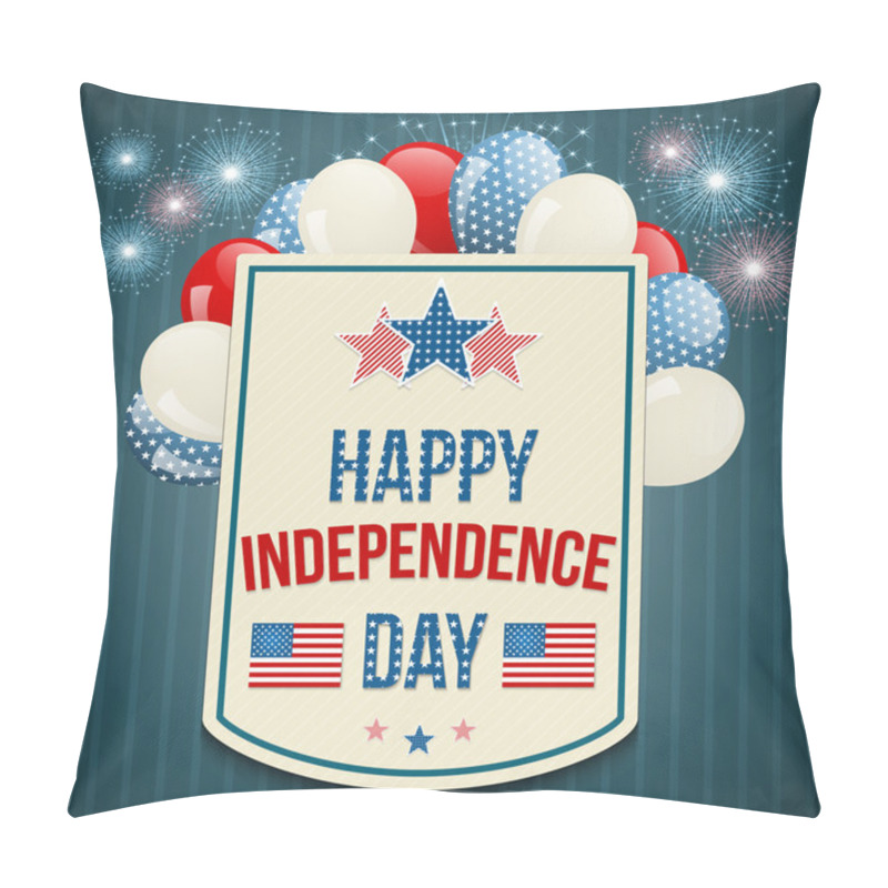 Personality  Independence Day Postcard Design Pillow Covers