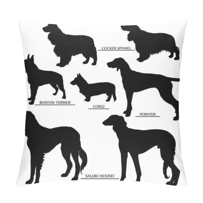 Personality  Dog Silhouettes Set Pillow Covers