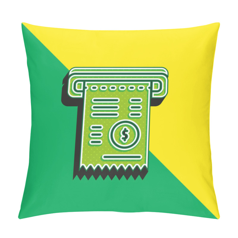 Personality  Bill Green And Yellow Modern 3d Vector Icon Logo Pillow Covers