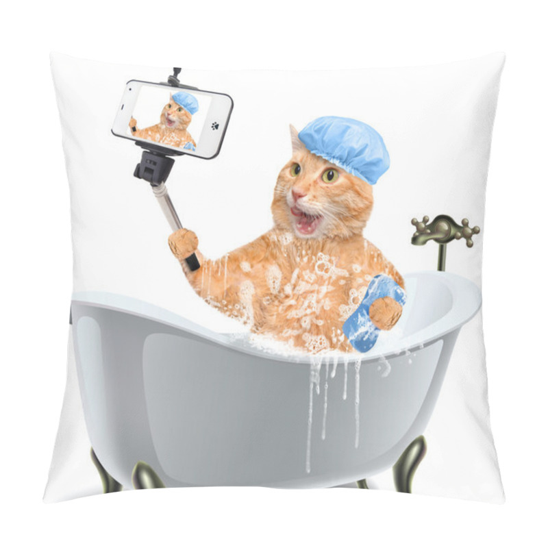 Personality  Cat Taking A Selfie With A Smartphone Pillow Covers