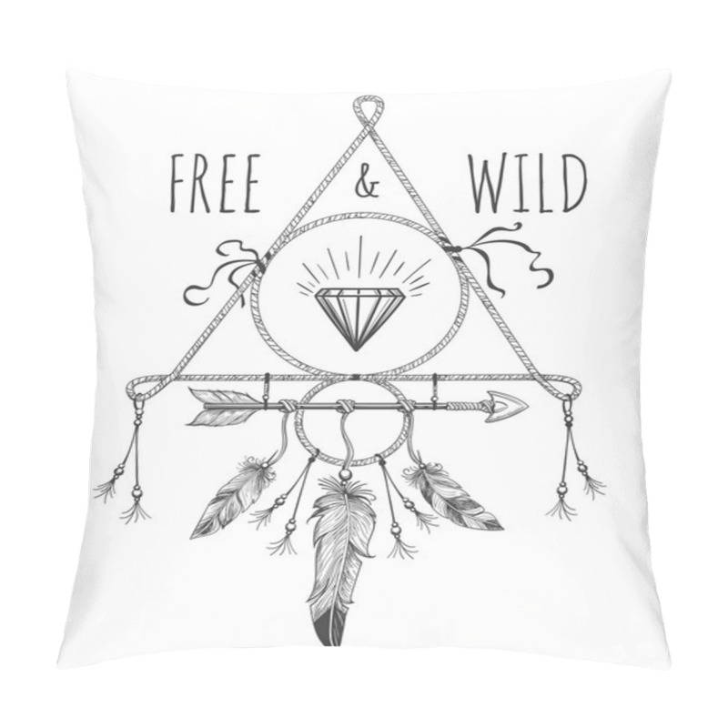 Personality  Native American Boho Design With Text Pillow Covers