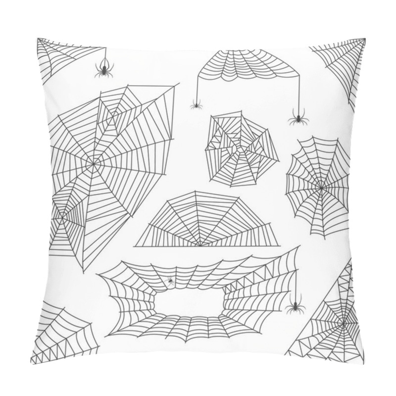 Personality  Spider Web Silhouette Vector Set Pillow Covers