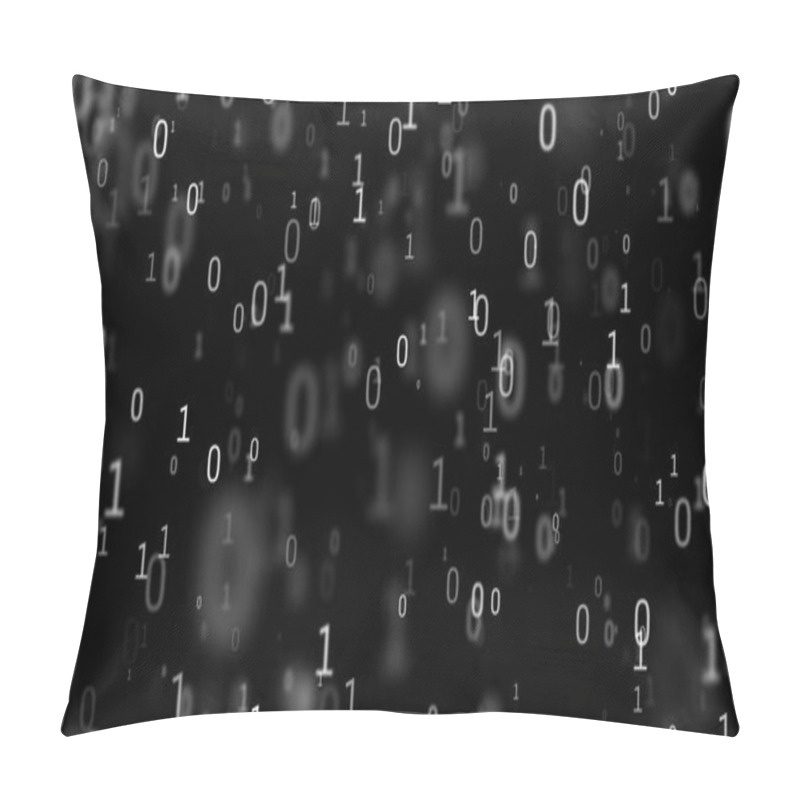 Personality  01 Or Binary Numbers On The Computer Screen On Monitor Matrix Background, Digital Data Code In Hacker Or Safety Security Technology Concept. Abstract Illustration Pillow Covers