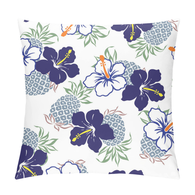 Personality  Hibiscus And A Pineapple Pillow Covers