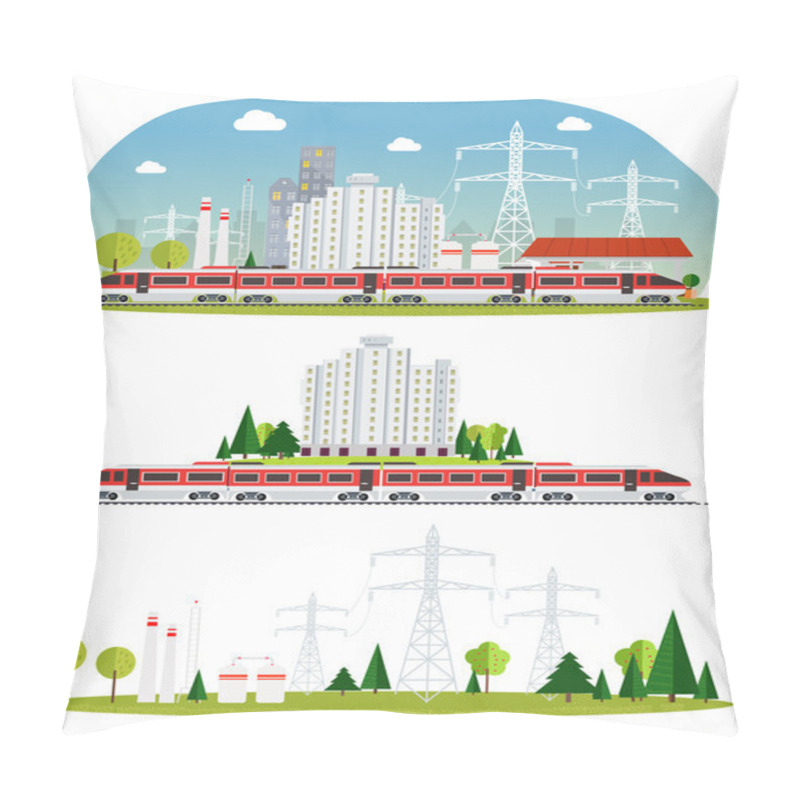 Personality  Train Station And More Transport Pillow Covers