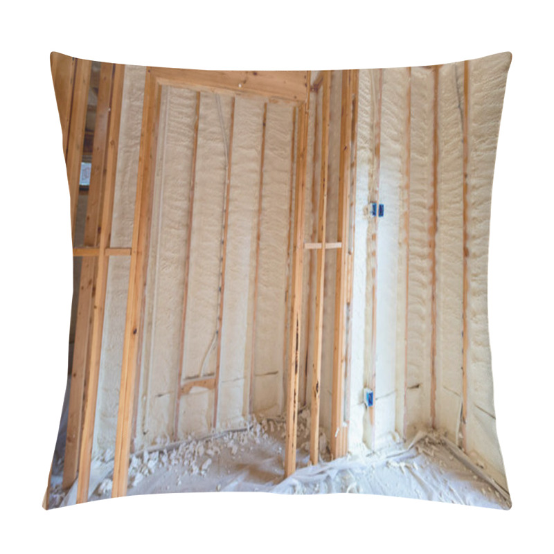 Personality  Walls With Spray Foam Insulation In New House Construction Pillow Covers