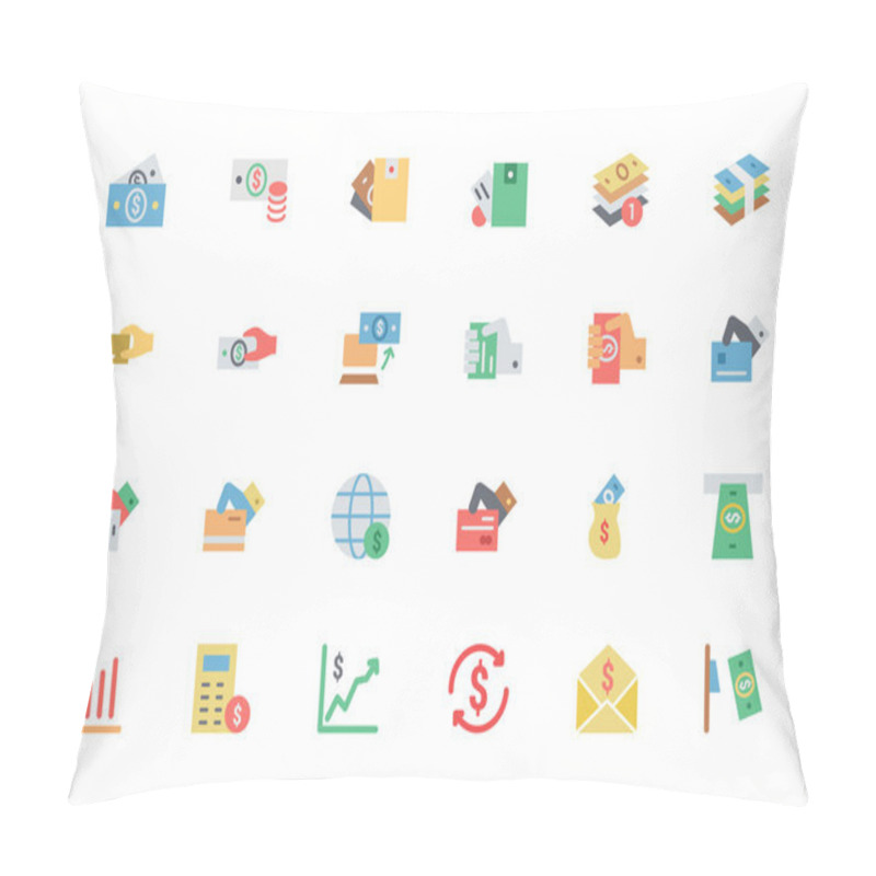 Personality  Flat Card Payment Vector Icons 4 Pillow Covers