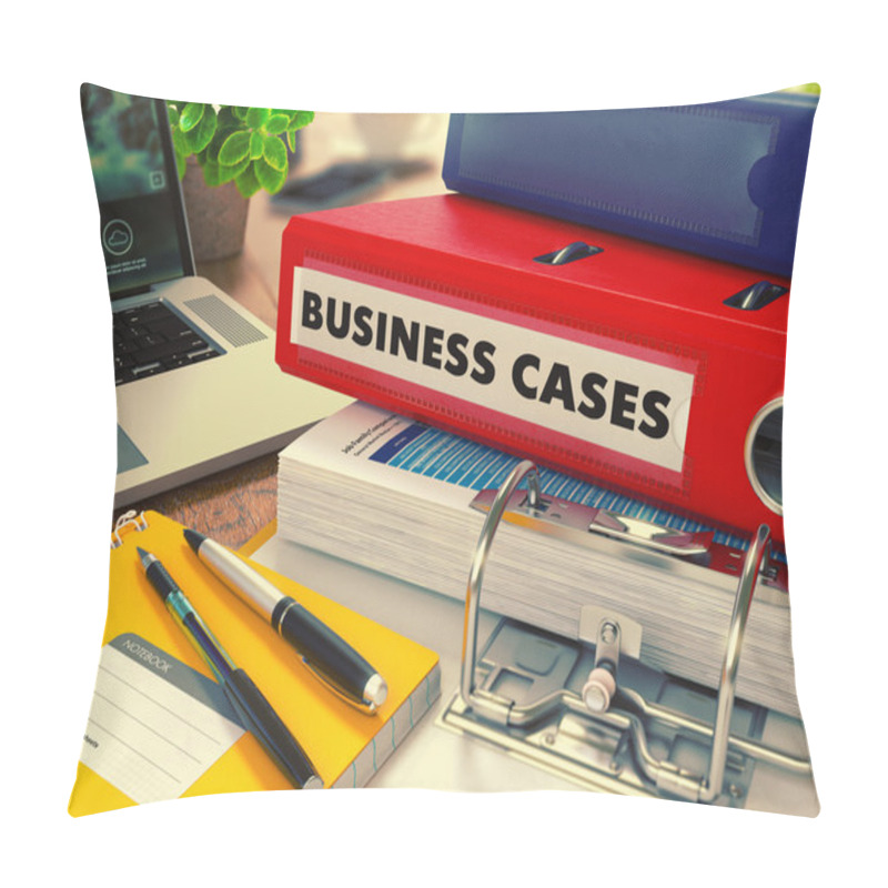 Personality  Red Office Folder With Inscription Business Cases. Pillow Covers