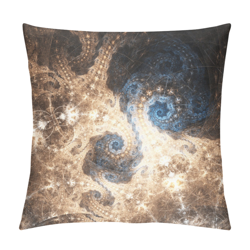 Personality  Glossy Gold Fractal Spirals, Digital Artwork For Creative Graphic Design Pillow Covers