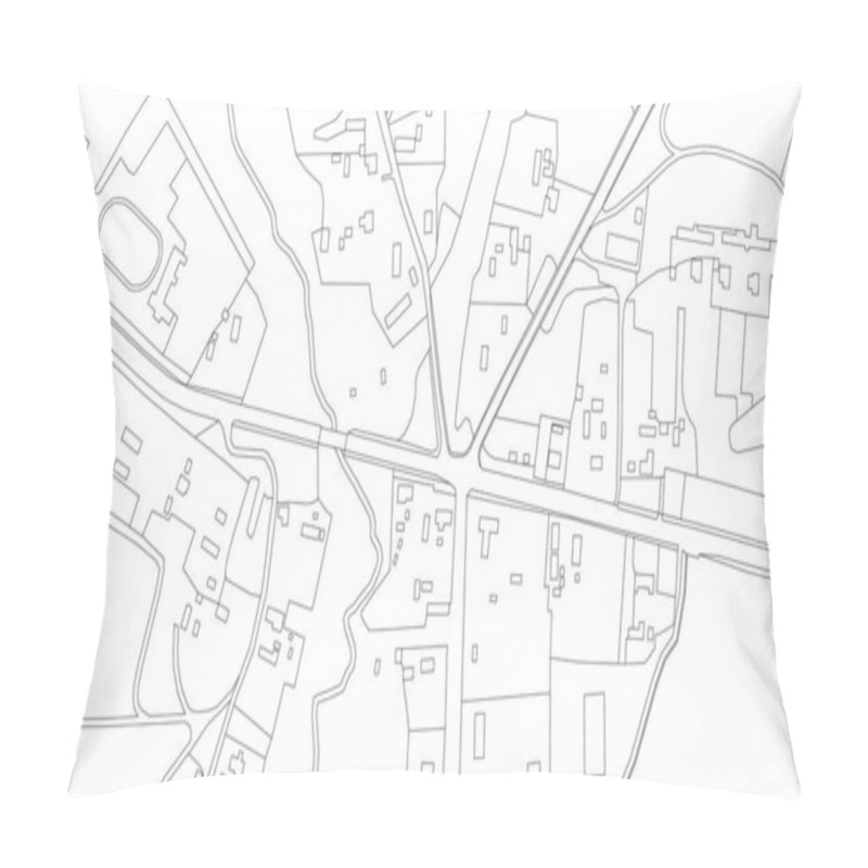 Personality  Part Of Urban Plan Of A Town And River. Vector Abstract Topographic Map For Your Design. Pillow Covers