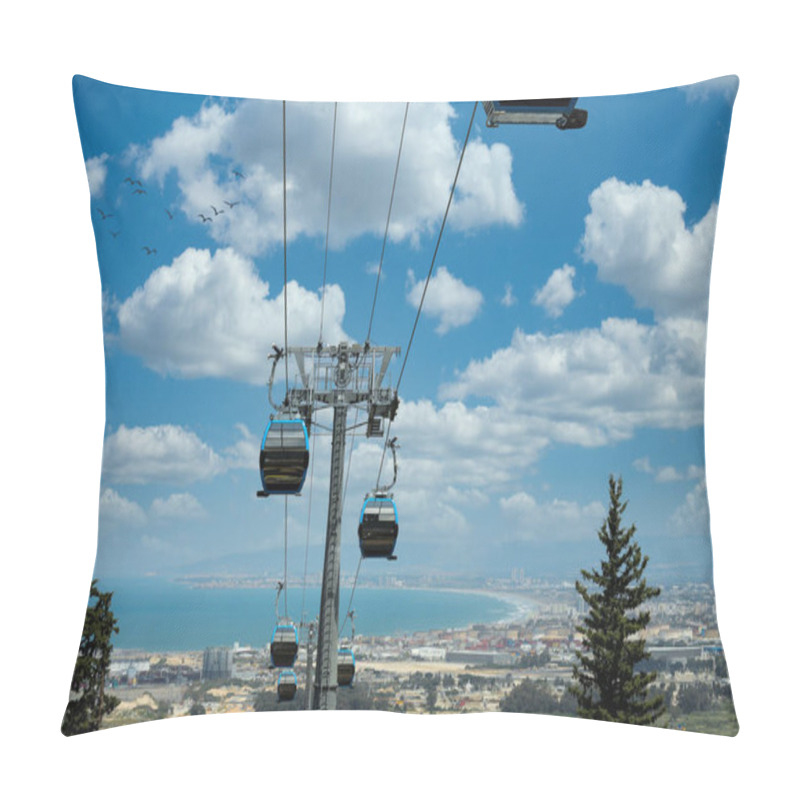 Personality  The New Cable Car In Haifa That Connects The University Of Haifa And The Technion Institute To The Central Transportation Station. Pillow Covers