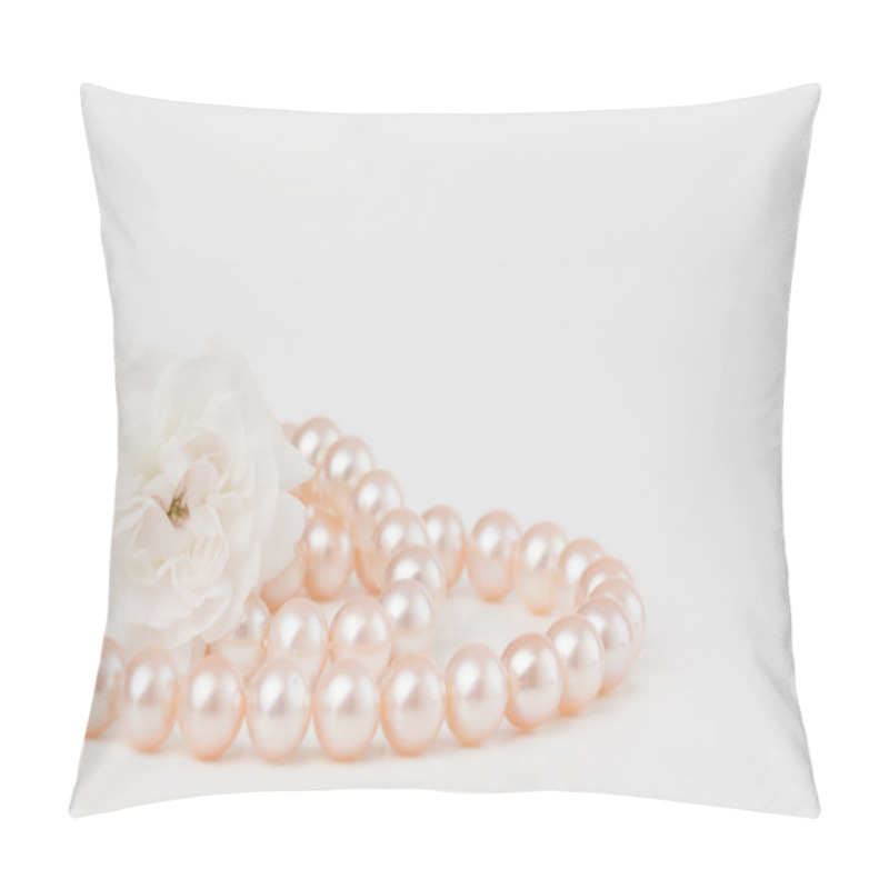 Personality  Pastel Pink Pearls With Roses Pillow Covers