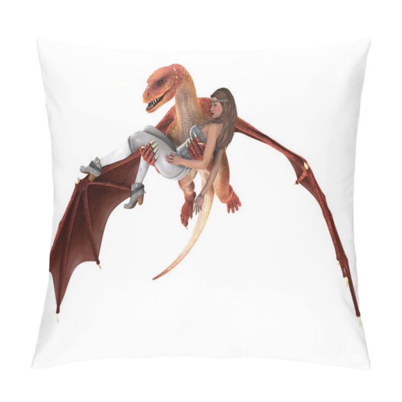 Personality  3D CG Rendering Of A Beauty And Dragon Pillow Covers