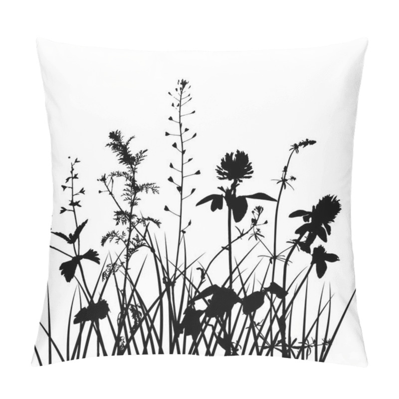 Personality  Vector Wild Plants Silhouettes Pillow Covers