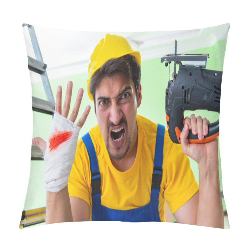 Personality  Injured Worker At The Work Site Pillow Covers