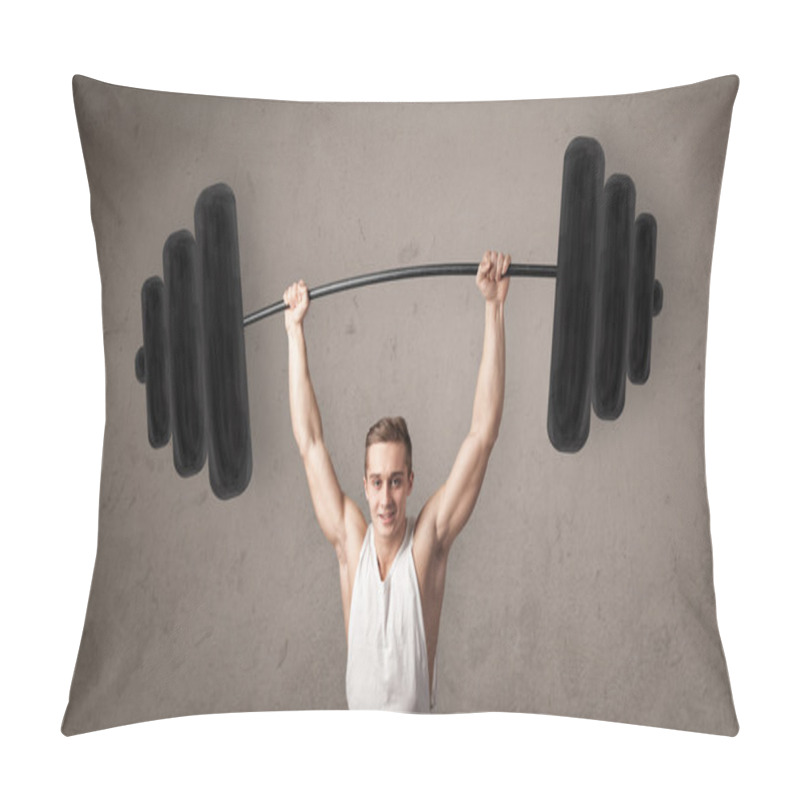 Personality  Muscular Man Lifting Weights Pillow Covers